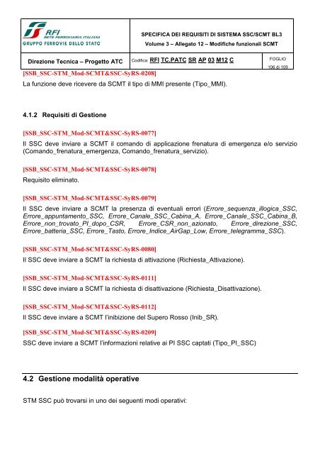 SSB SCMT SSC_SRS_revC_Allegato 12 modifiche ... - Trenitalia