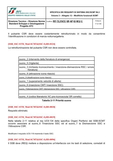 SSB SCMT SSC_SRS_revC_Allegato 12 modifiche ... - Trenitalia