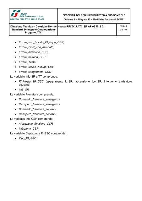 SSB SCMT SSC_SRS_revC_Allegato 12 modifiche ... - Trenitalia