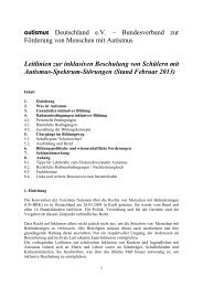 Leitlinien zur inklusiven Beschulung von SchÃ¼lern mit Autismus