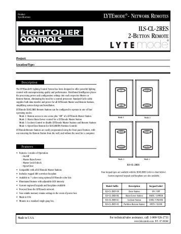 ILS-CL-2RES - Philips Lighting Controls