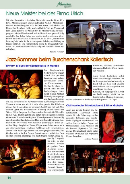 Ausgabe 2009/3 Informationen Berichte Kultur Sport Vereine - Mureck