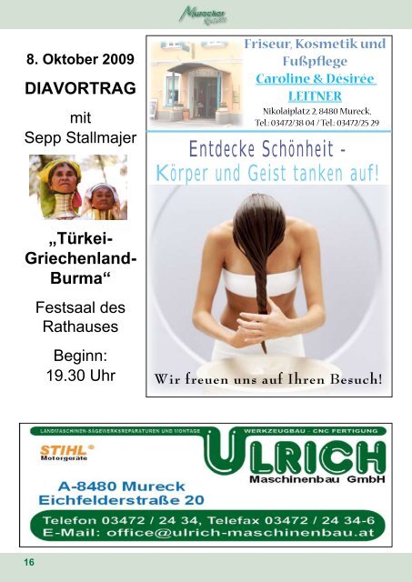 Ausgabe 2009/3 Informationen Berichte Kultur Sport Vereine - Mureck