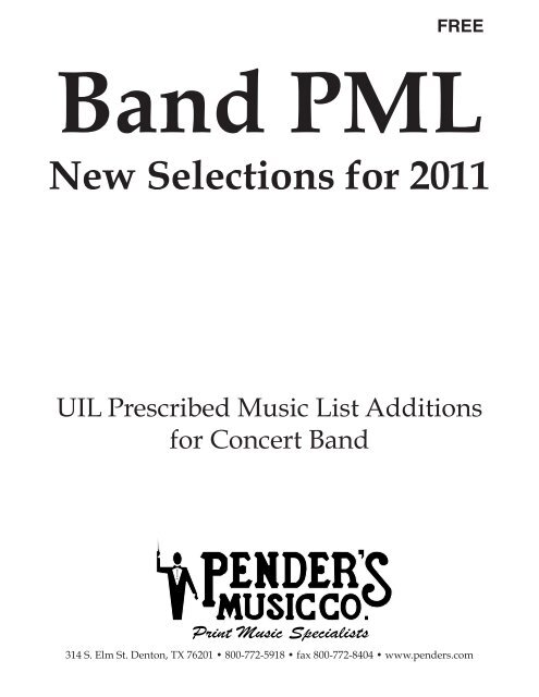Complete Catalog - Pender's Music Company