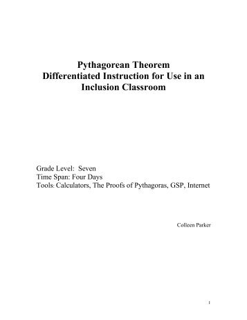 Pythagorean Theorem Differentiated Instruction for Use in an ...