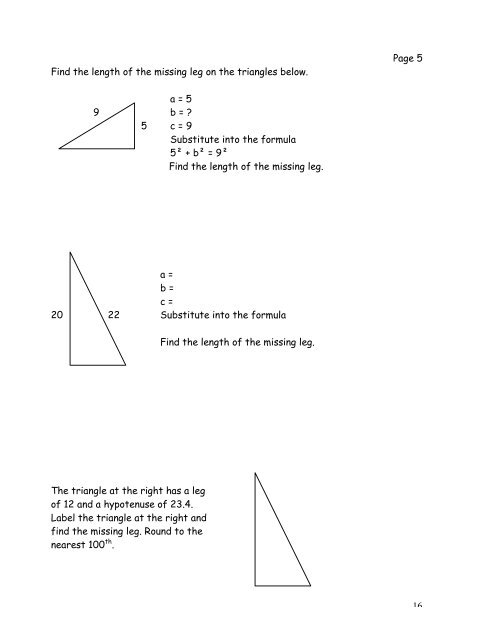 Pythagorean Theorem Differentiated Instruction for Use in an ...