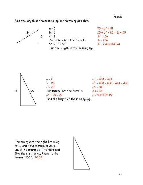 Pythagorean Theorem Differentiated Instruction for Use in an ...