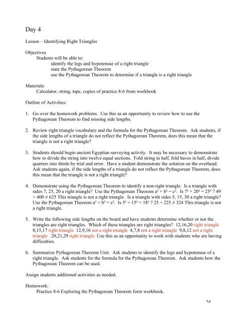 Pythagorean Theorem Differentiated Instruction for Use in an ...