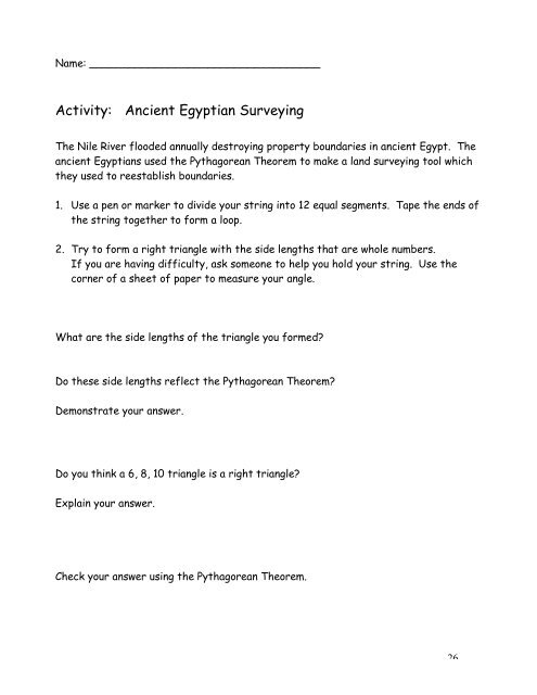 Pythagorean Theorem Differentiated Instruction for Use in an ...