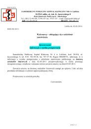 Sprostowanie informacji o wyniku postÄpowania - SPSK4 w Lublinie ...