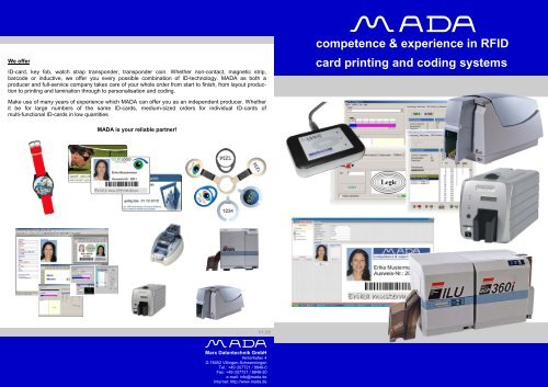 RFID coding software - MADA - Marx Datentechnik GmbH