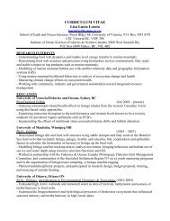 CURRICULUM VITAE Lisa Lucia Loseto - Arcticnet