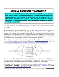 WHOLE SYSTEMS TEAMWORK - The Modern Times Workplace