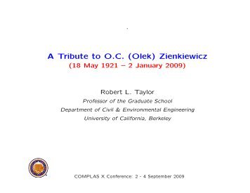 A Tribute to O.C. (Olek) Zienkiewicz - Civil and Environmental ...