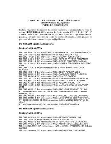 CONSELHO DE RECURSOS DA PREVIDÃNCIA SOCIAL Primeira ...