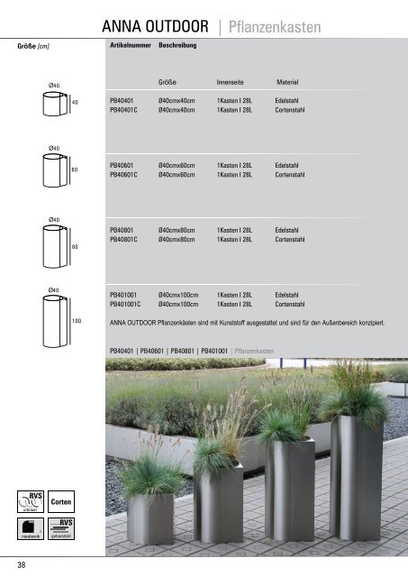 ANNA OUTDOOR Katalog - W & B Metal Solutions