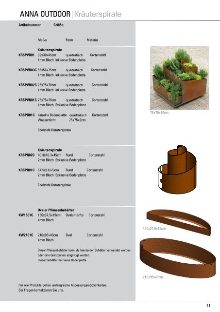 ANNA OUTDOOR Katalog - W & B Metal Solutions