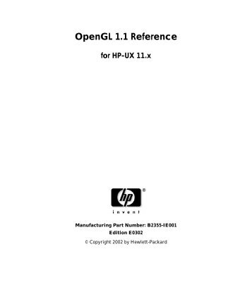 OpenGL 1.1 Reference for HP-UX 11.x - LPS