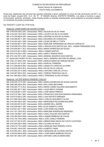 CONSELHO DE RECURSOS DA PREVIDÃNCIA PAUTA PARA ...