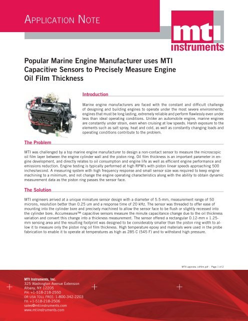 APPLICATION NOTE - MTI Instruments Inc.