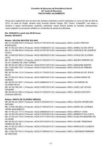 Pauta de julgamento nÂº 015 e 016 E-Recurso - MinistÃ©rio da ...