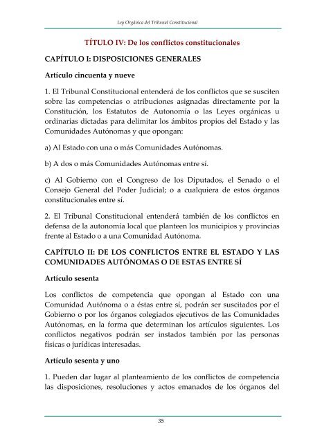 ley orgÃ¡nica del tribunal constitucional - Instituto de Derecho PÃºblico