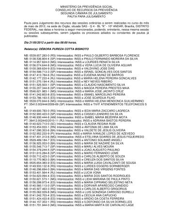 Pauta da 2Âª CAJ dos dias 21 e 22/05/2012 - MinistÃ©rio da ...