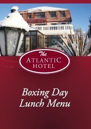 Boxing Day Menu - Atlantic Hotel