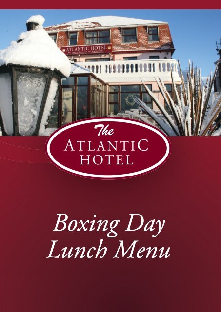 Boxing Day Menu - Atlantic Hotel