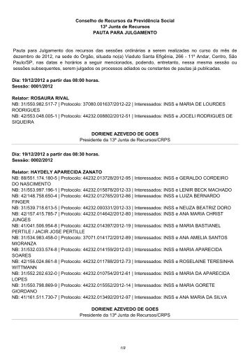 Pautas de julgamento nÂº 001 a 015 E-Recurso - MinistÃ©rio da ...