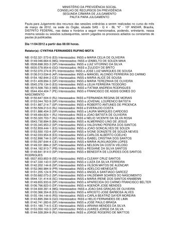 Pauta da 2Âª CAJ dos dias 11 e 12/04/2012 - MinistÃ©rio da ...