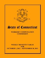 Weekly Benefits Tables for October 1, 2012 - State of Connecticut ...