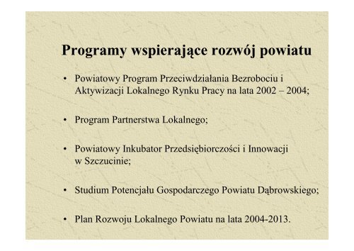 Strategia rozwoju powiatu dąbrowskiego - Województwo Małopolskie