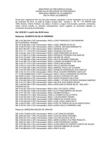 Pauta da 2Âª CAJ dos dias 18 e 19/05/2011 - MinistÃ©rio da ...