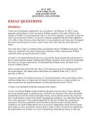 ESSAY QUESTIONS - New York State Board of Law Examiners