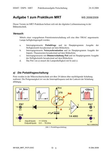 Aufgabe 1 zum Praktikum MRT - fh-aachen.de Zielinski