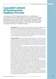 I possibili schemi di Partenariato Pubblico Privato - UTFP