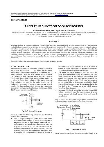 a literature survey on z-source inverter - vsrd international journals ...
