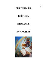 Paroles, Ãªpitres, Ã©vangiles, textes profanes