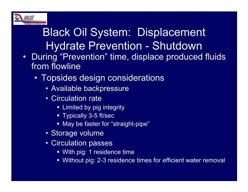 Deepwater Field Development - Flow Assurance - Dynamic ...