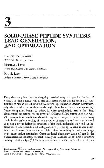 solid-phase peptide synthesis, lead generation, and ... - 5Z.com