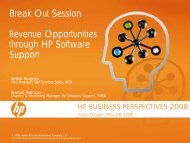 Break Out Session Revenue Opportunities through HP Software ...