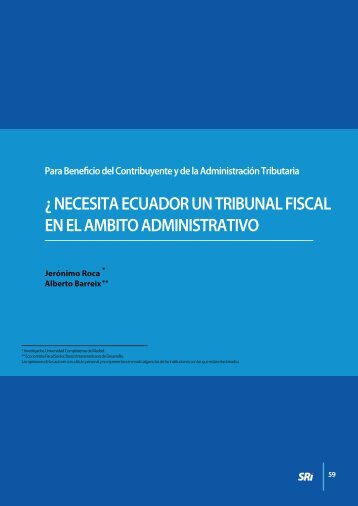 Â¿Necesita Ecuador un Tribunal Fiscal en el Ãmbito? - Centro de ...