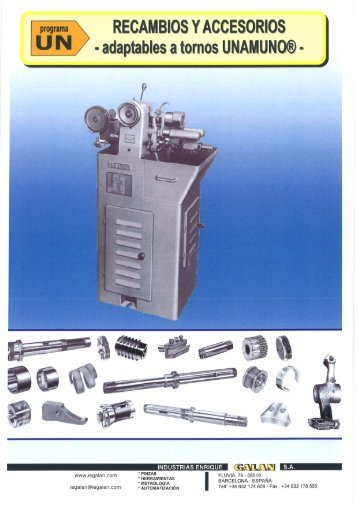 Recambios para tornos automáticos UNAMUNO - Industrias Enrique ...
