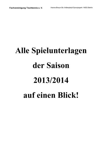 Alle Spielunterlagen der Saison 2013/2014 auf einen ... - FVTT-Berlin