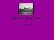Major Events in Detroit: 1960's