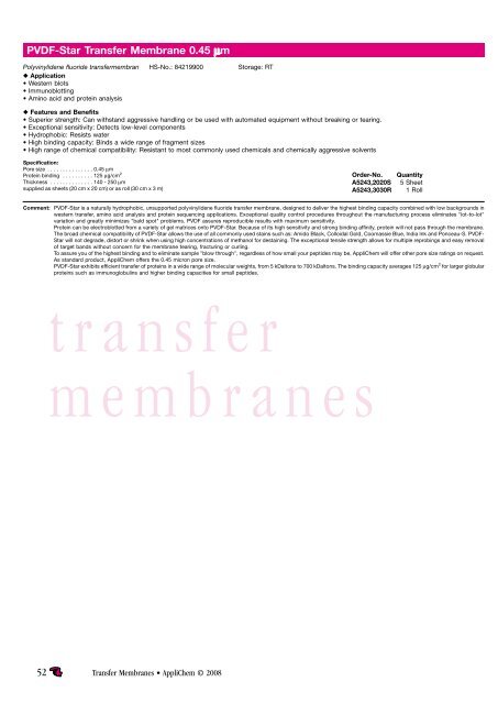 Transfer Membranes