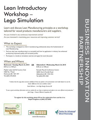 Lean Introductory Workshop â Lego Simulation - Solutions for Wood