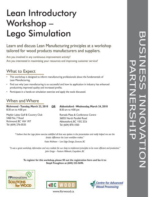 Lean Introductory Workshop â€“ Lego Simulation - Solutions for Wood