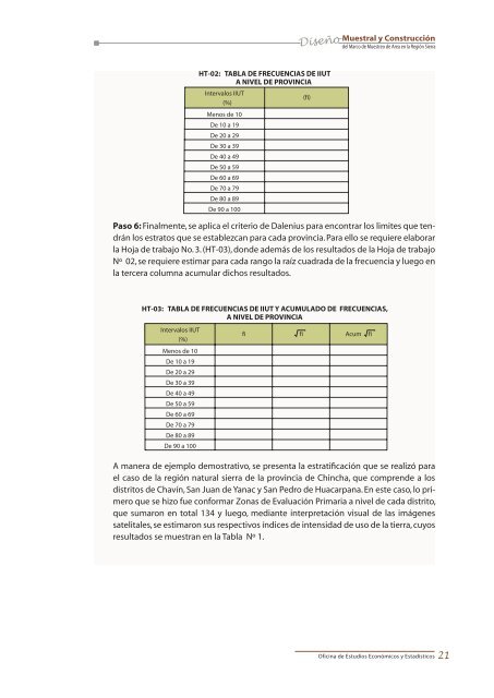 Plan de muestreo de Ã¡reas para la regiÃ³n Sierra